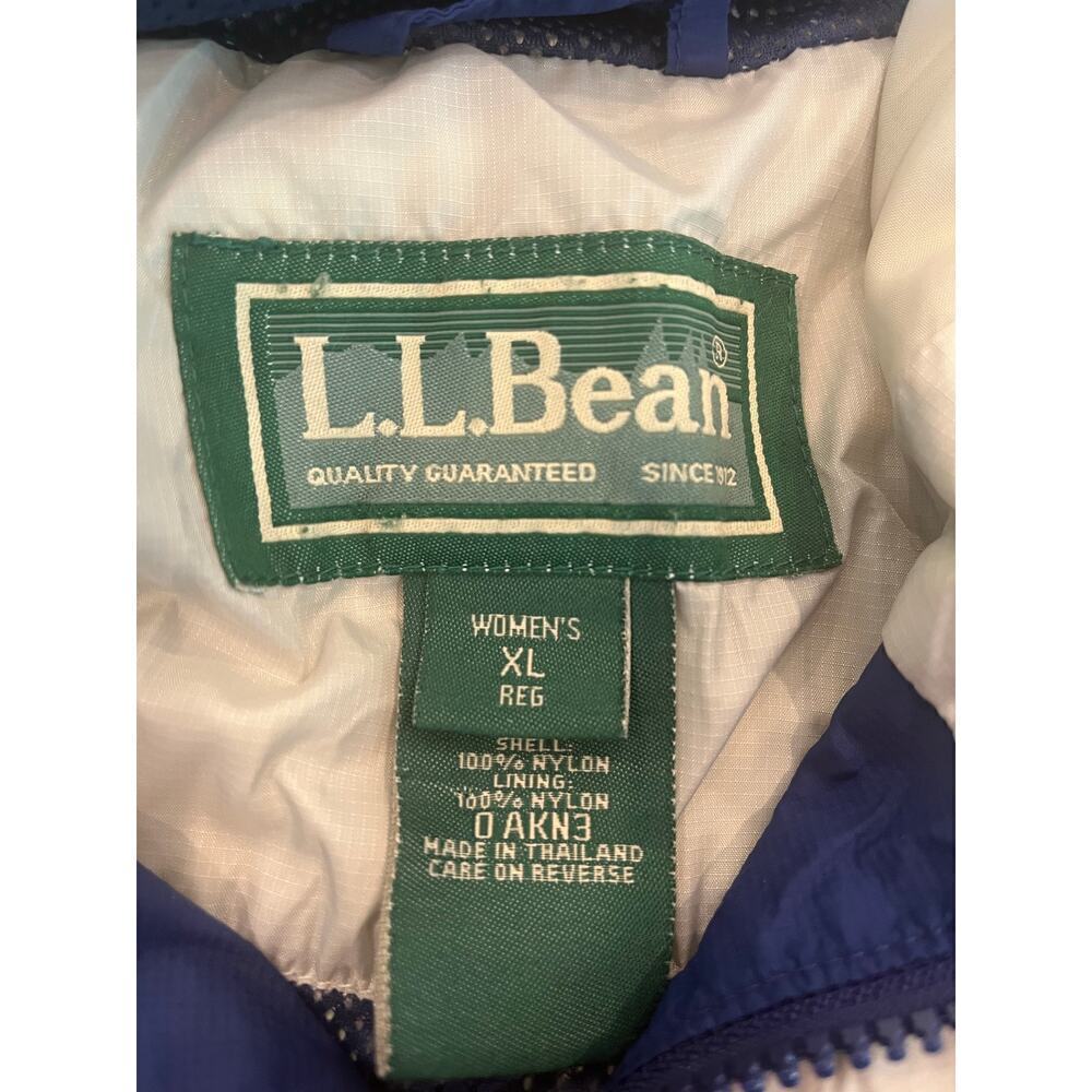 VTG LL BEAN FULL ZIP NYLON RAIN JACKET COAT WOMEN XL HIKING OUTDOOR LIGHTWEIGHT - Picture 2 of 14